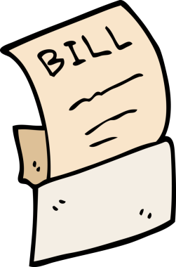 Bir insan tarafından çizilmiş karalama faturası.