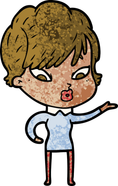 Bir insan tarafından çizilmiş karikatür kadın.