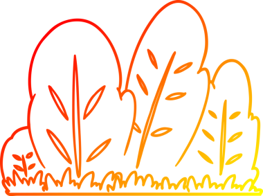 Bir insan tarafından çizilen karikatür çitinin sıcak gradyan çizimi