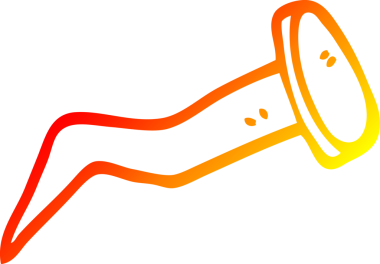 Bir insan tarafından çizilen pirinç çivinin sıcak gradyan çizgisi