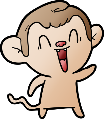 Bir insan tarafından çizilmiş gülen maymun çizgi filmi