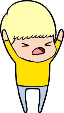 Çizgi film bir insan tarafından çizilmiş stresli adam