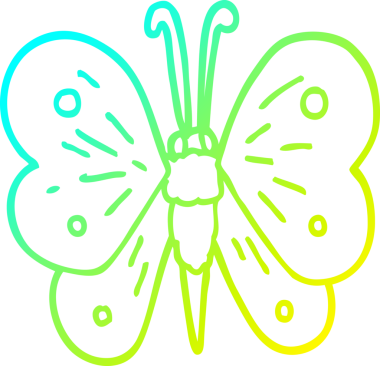 Bir insan tarafından çizilen kelebeğin soğuk gradyan çizgisi.