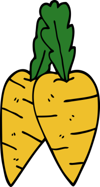 bir insan tarafından çizilmiş organik havuçları karalamak