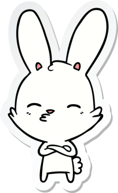 Bir insan tarafından çizilmiş meraklı bir tavşan karikatürü.