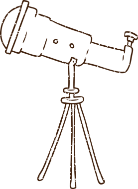 Bir insan tarafından çizilen Teleskop Kömür Çizimi