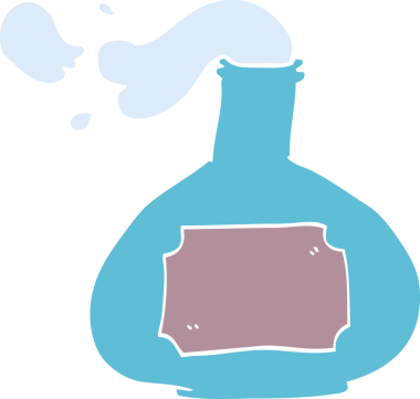 Bir insan tarafından çizilmiş karalama iksiri şişesi.