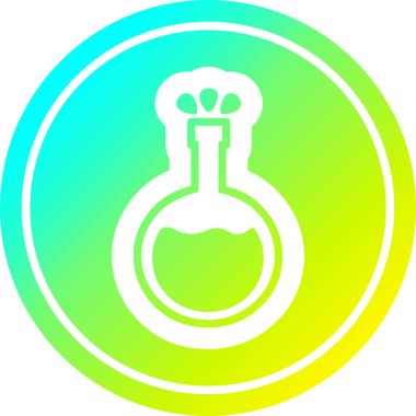 Havalı gradyan bir insan tarafından çizilmiş dairesel bir bilim deneyi simgesi