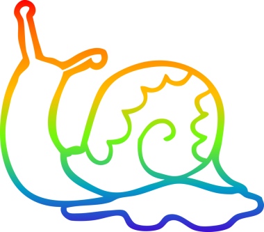 gökkuşağı gradyan çizgisi bir insan tarafından çizilmiş bir salyangoz çizgi