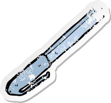 Bir insan tarafından çizilmiş karikatür kalemin gerilimli yapıştırması.