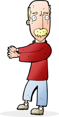 Bir insan tarafından çizilmiş kelleşen adam.