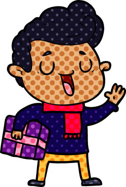 Bir insan tarafından çizilmiş mutlu çizgi film adamı.