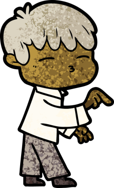 Bir insan tarafından çizilmiş meraklı bir çocuk.