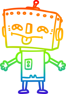 gökkuşağı gradyan çizgisi bir insan tarafından çizilmiş robot çizgi