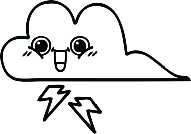 Bir insan tarafından çizilmiş bir fırtına bulutu çizimi