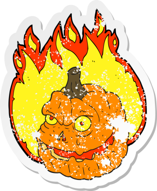 Bir insan tarafından çizilmiş ürkütücü balkabağı çizgi filminin gerilimli yapıştırması.