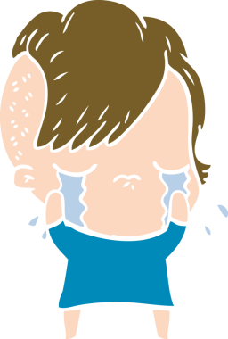 Bir insan tarafından çizilmiş düz renkli karikatür.