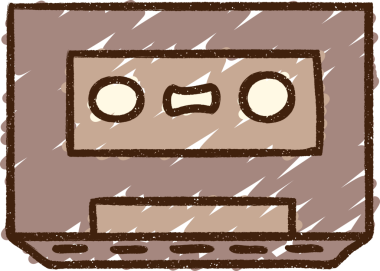 Bir insan tarafından çizilmiş kaset tebeşiri.