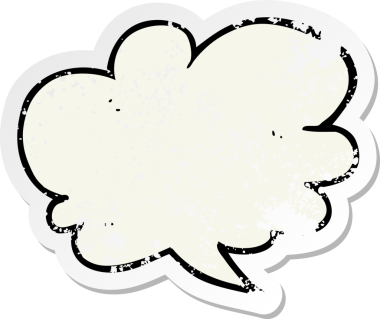 Bir insan tarafından çizilmiş bir karikatür konuşma balonunun gerilimli yapıştırması.