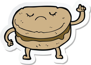 Bir insan tarafından çizilmiş karikatür bisküvisi.