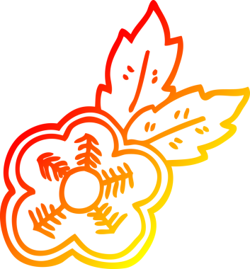 Bir insan tarafından çizilmiş gül dövmesi sembolünün sıcak çizgi çizimi