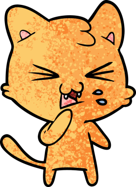 Bir insan tarafından çizilmiş kedi tıslaması.