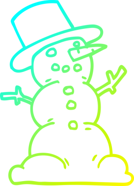 Bir insan tarafından çizilmiş geleneksel bir kardan adam çizgi çizimi.