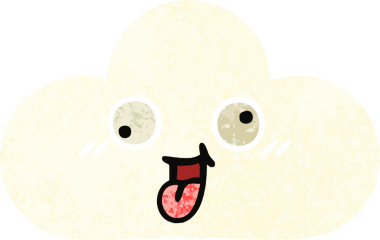 Bir insan tarafından çizilmiş bir bulutun retro çizim tarzı karikatürü