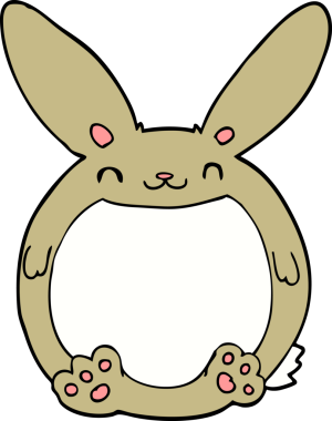 Bir insan tarafından çizilmiş çizgi film tavşanı