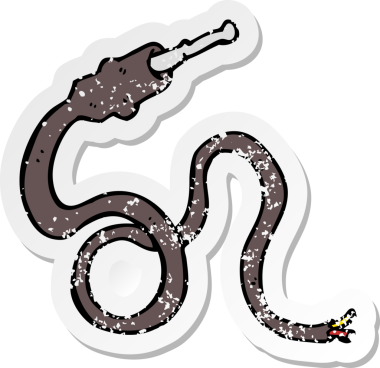 Bir insan tarafından çizilmiş elektriksel bir karikatürün gerilimli etiketi.