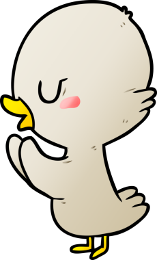 Bir insan tarafından çizilmiş şirin ördek yavrusu.