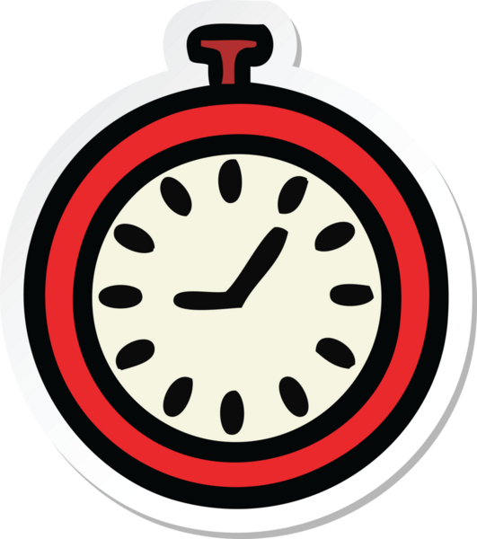 Bir insan tarafından çizilmiş şirin bir çizgi film zaman durdurucusunun çıkartması.