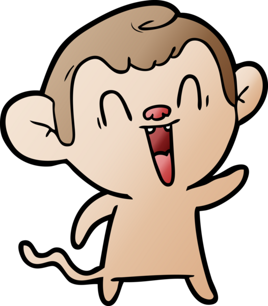 Bir insan tarafından çizilmiş gülen maymun çizgi filmi