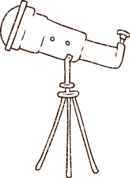 Bir insan tarafından çizilen Teleskop Kömür Çizimi