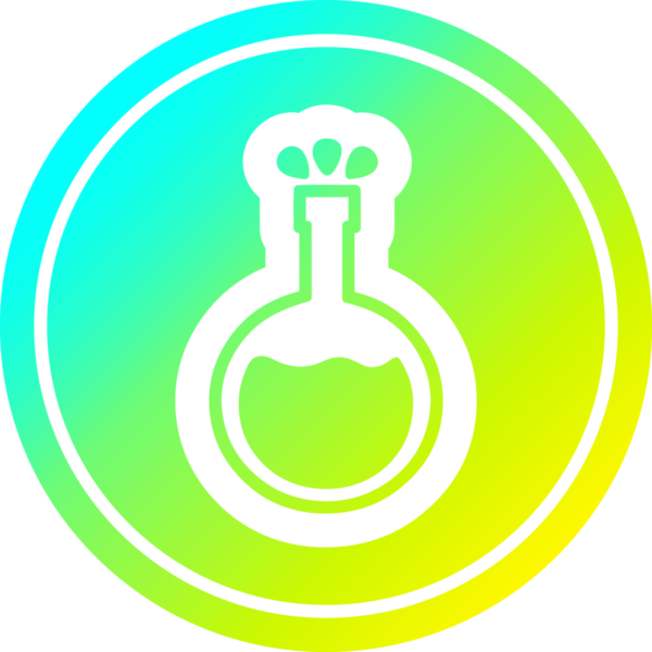 Havalı gradyan bir insan tarafından çizilmiş dairesel bir bilim deneyi simgesi