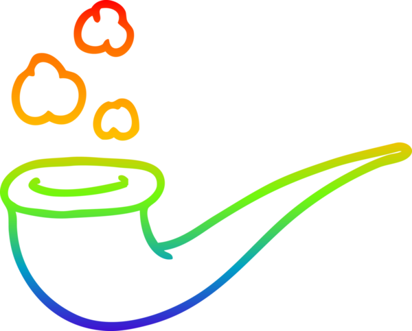 gökkuşağı gradyan çizgi çizimi Bir insan tarafından çizilmiş sigara piposu