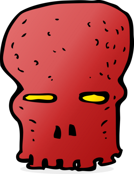 Bir insan tarafından çizilmiş ürkütücü bir kafatası.