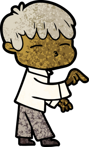 Bir insan tarafından çizilmiş meraklı bir çocuk.