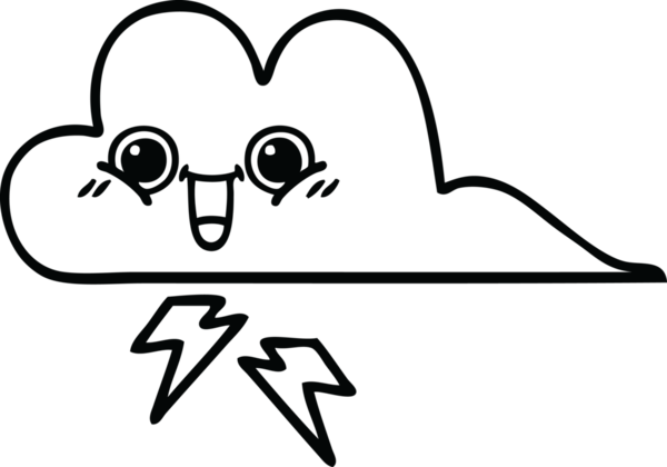 Bir insan tarafından çizilmiş bir fırtına bulutu çizimi