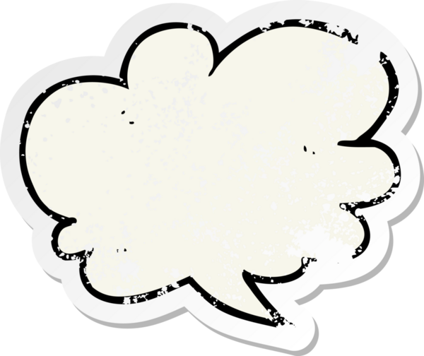 Bir insan tarafından çizilmiş bir karikatür konuşma balonunun gerilimli yapıştırması.