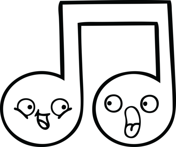 Bir insan tarafından çizilmiş bir notanın çizgi çizimi