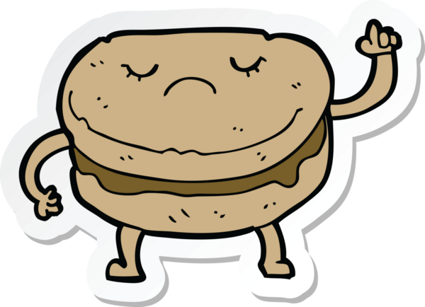 Bir insan tarafından çizilmiş karikatür bisküvisi.