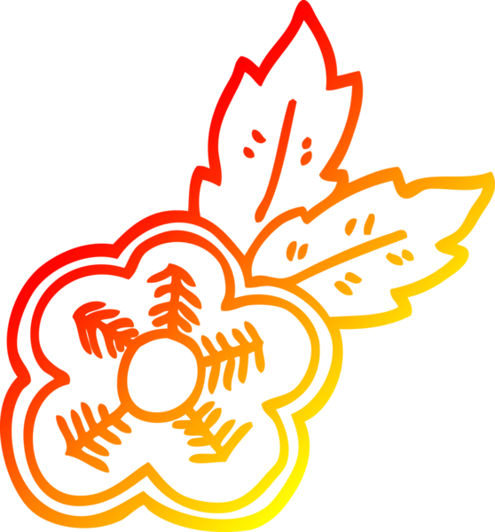 Bir insan tarafından çizilmiş gül dövmesi sembolünün sıcak çizgi çizimi