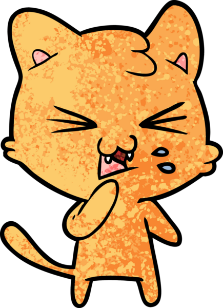 Bir insan tarafından çizilmiş kedi tıslaması.