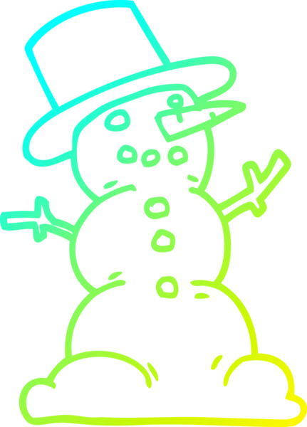 Bir insan tarafından çizilmiş geleneksel bir kardan adam çizgi çizimi.