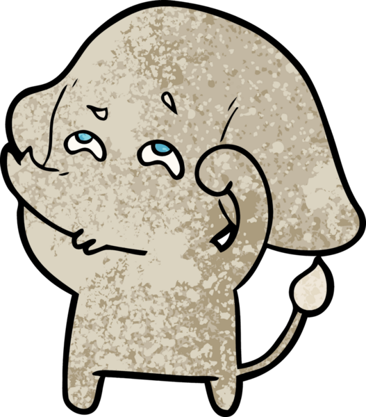 Bir insan tarafından çizilmiş karikatür fili