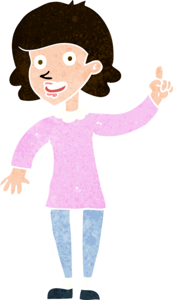 Bir insan tarafından çizilmiş bir fikri olan karikatür kadın.