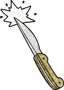 Bir insan tarafından çizilmiş keskin bir mutfak bıçağı.