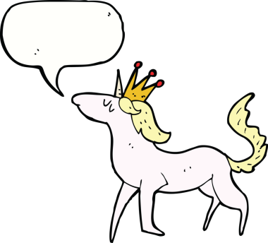 Bir insan tarafından çizilmiş tek boynuzlu at.