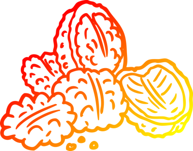 Bir insan tarafından çizilmiş ceviz çizgisi.